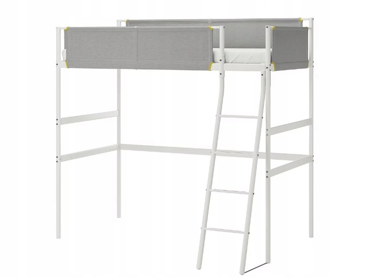 IKEA-VITVAL-Rama-lozka-na-antresoli-szary-90x200